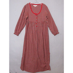 Victorias Secret Country Nightgown Red Plaid Flannel Cottage Core
